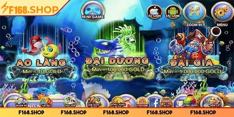 Vương Gia Đánh Cá F168 - Trải Nghiệm Đặc Sắc Không Thể Quên 2 Nạp xu để bắt đầu trải nghiệm trò chơi